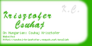 krisztofer csuhaj business card